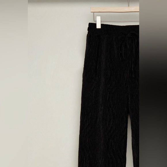OAK + FORT Velvet Pleated Wide Leg High Rise Pants - Picture 2 of 3